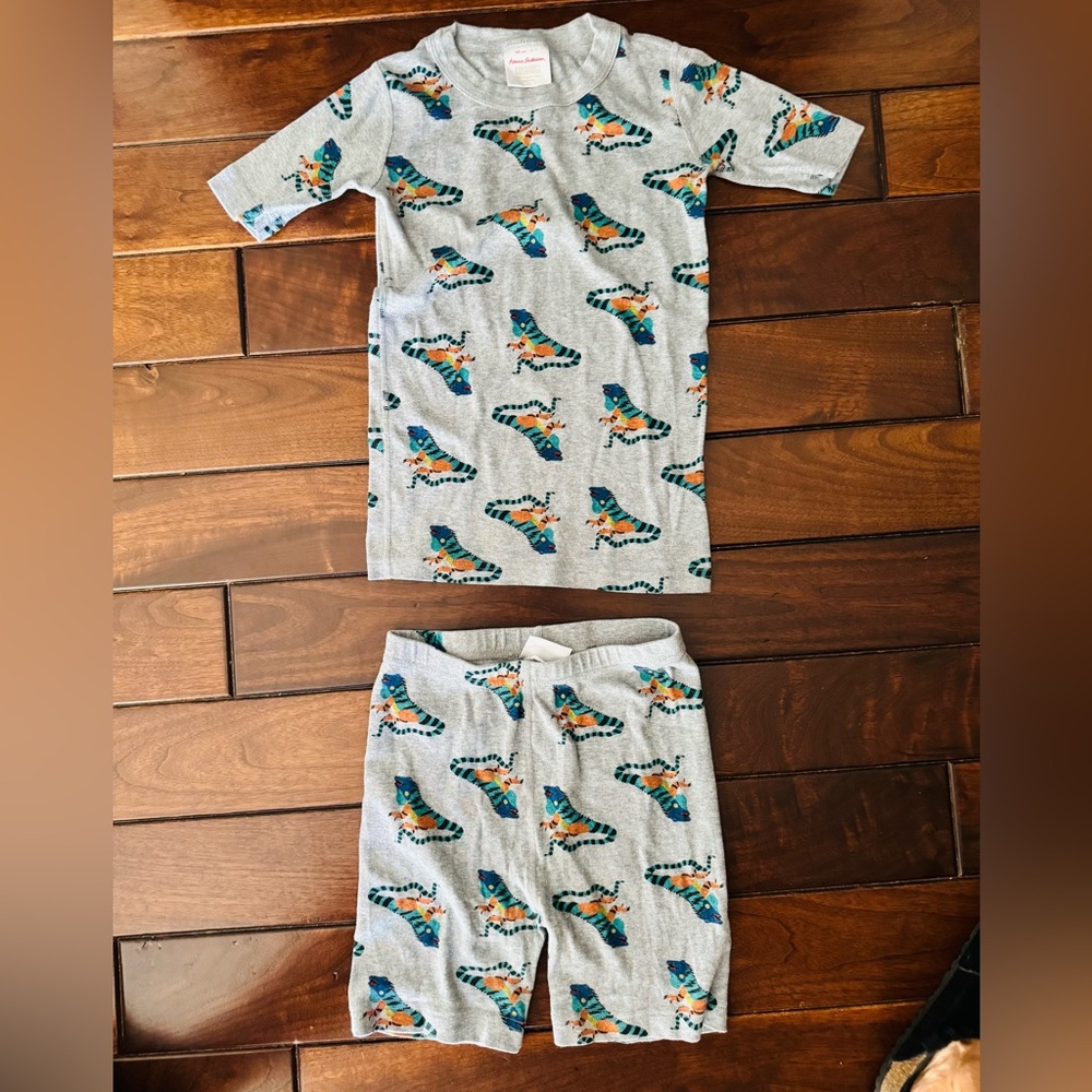 Hanna Andersson Gray Dinosaur Pajama shorts Set